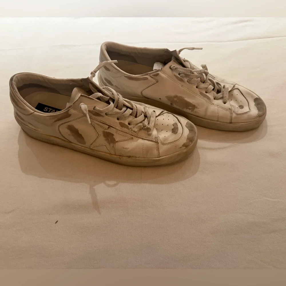 Golden Goose Men’s Stardan Low-Top Sneakers (White on White) - Men’s 13US/46EU - Picture 7 of 16